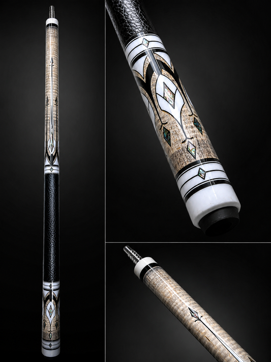 White Eclipse â€“ Handcrafted Custom Pool Cue | Elite Cue