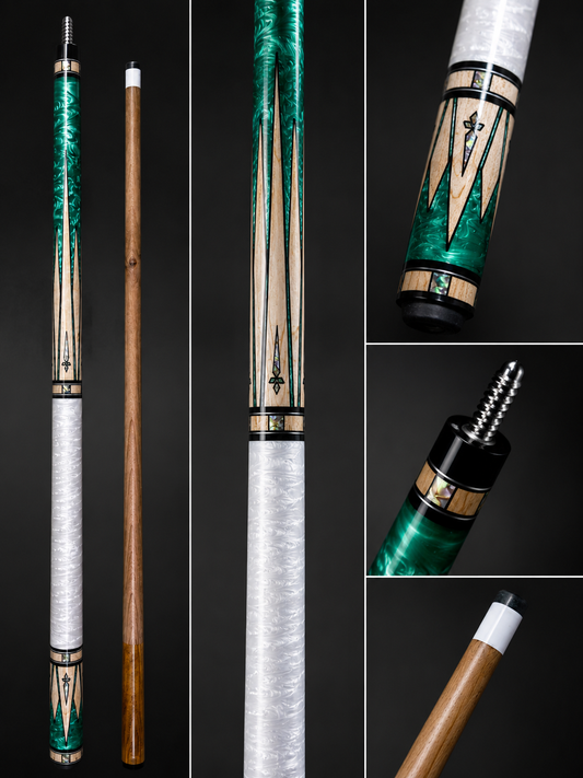 Emerald Frost â€“ Handcrafted Custom Pool Cue | Elite Cue