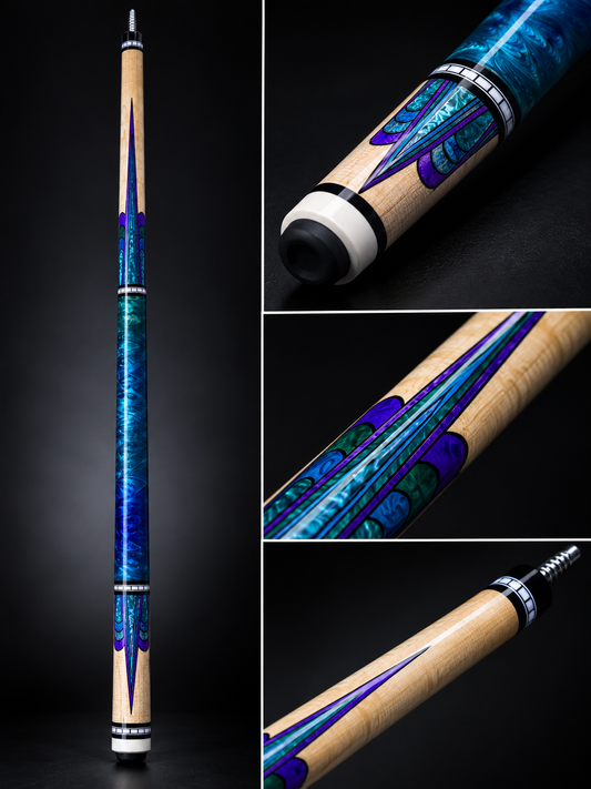 Arctic Abyss â€“ Handcrafted Custom Pool Cue | Elite Cue