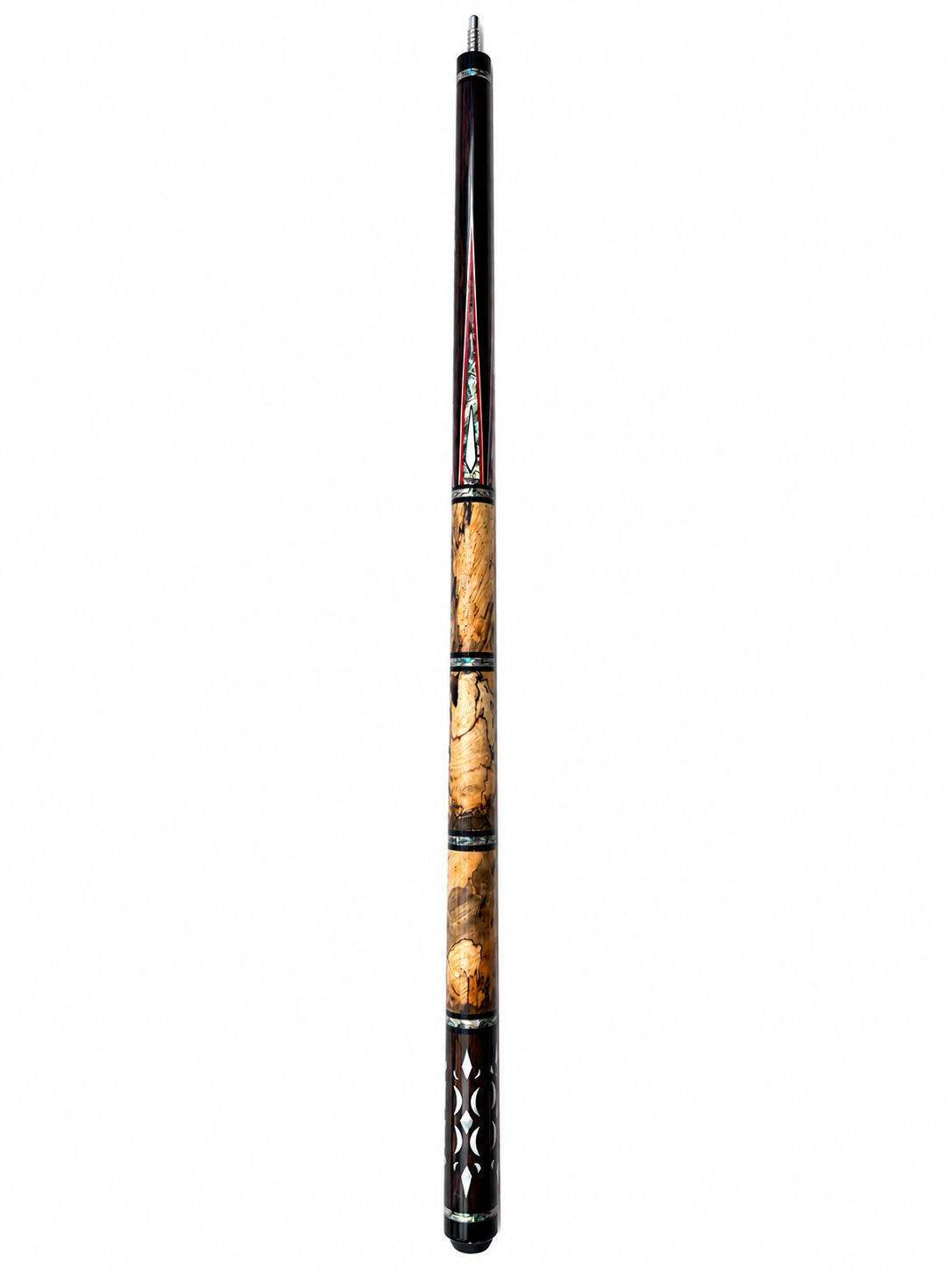 Tri-Cut Spalted Tamarind Custom Cue with Torrefied Maple Shaft