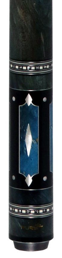 Fury Ebony with Burl Points and Wrap Pool Cue with AMFCHT2 Wood Shaft - FUAM18