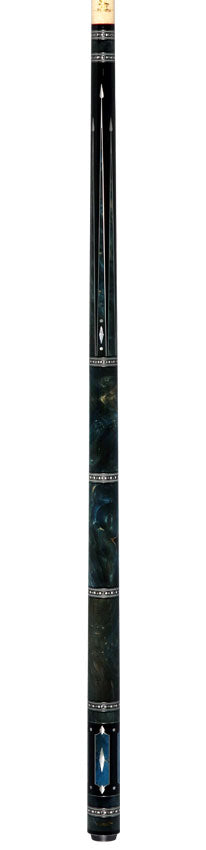 Fury Ebony with Burl Points and Wrap Pool Cue with AMFCHT2 Wood Shaft - FUAM18