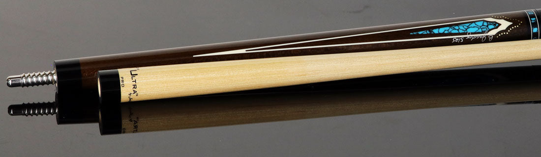 Jacoby HBV2 Series Ziricote with Turquoise and White Juma Points Pool Cue