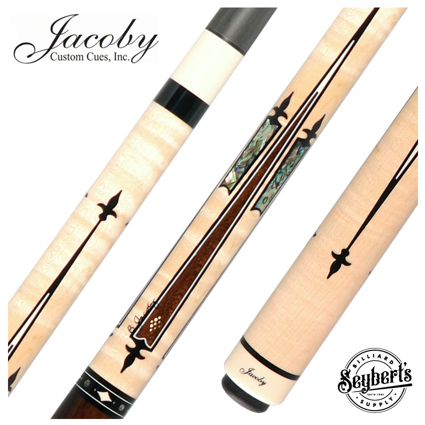 Jacoby Heritage Collection Maple with Ziricote Points and Abalone Inlays Pool Cue