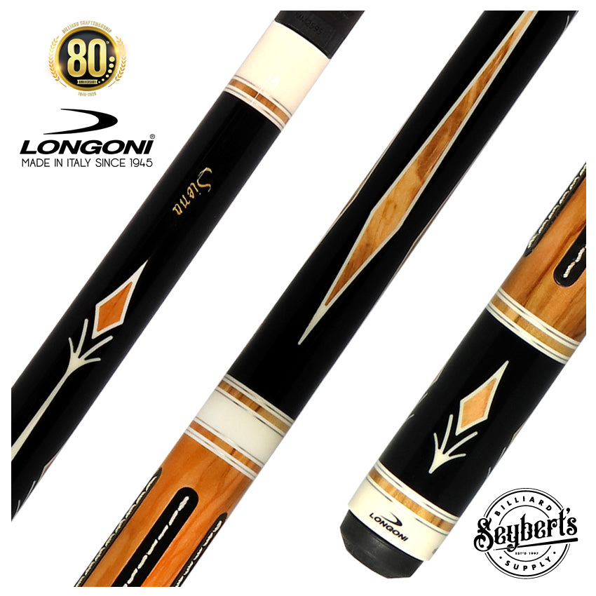 Longoni Sienna Pool Cue with Luna Nera American Pure Graphite Shaft - LG24440
