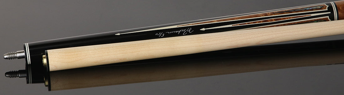 Pechauer Limited Edition PL39 Ebony with Quilted Sapele Points and Abalone Inlays Pool Cue