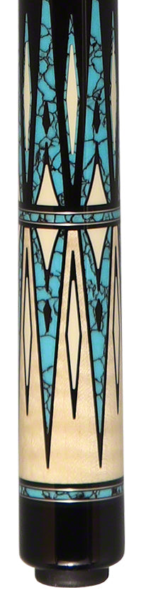 Pechauer Limited Edition PL32 Natural Stained Maple with Turquoise Points Pool Cue