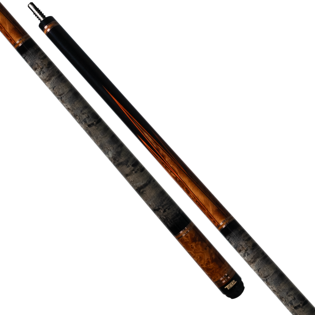 Tiger LX8 Ebony and Amboyna Burl Wrapless Pool Cue